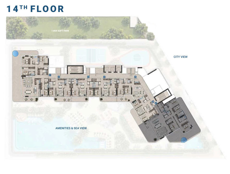 14th Floor key plan marking where this layout sits