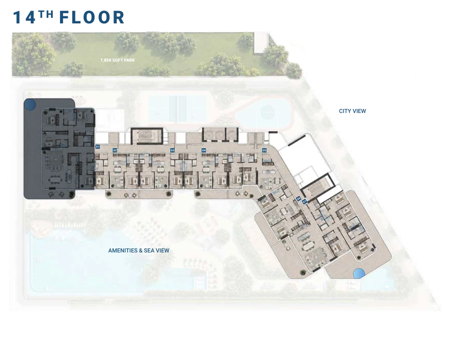 14th Floor key plan marking where this layout sits